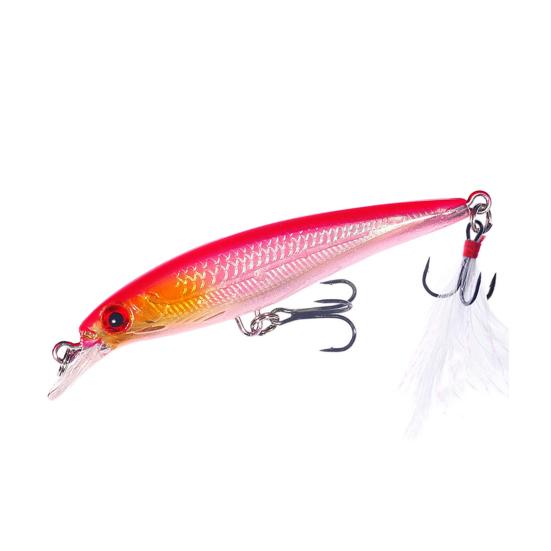 9CM/6.7G Minnow Fishing Lure with Tongue Hooks Hard Artificial Swimbait Freshwater Saltwater Trout Bass Fishing Accessories
