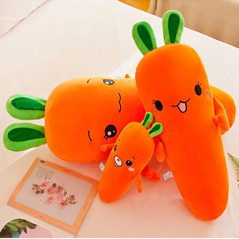 Adorable Carrot Sleeping Pillow Soft Stuffed Animal Plush Toy For Kids And Adults