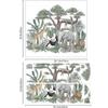 Animals Plants Wall Stickers,Cartoon Elephant Giraffe Plant Wallpaper Decor for Kids Bedroom Decor
