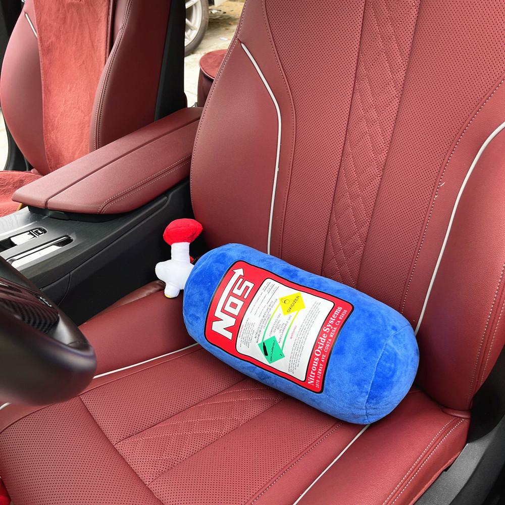 New Car Neck Pillow Car Headrest for Driver Front Passenger Seat NOS Bottle Pillow Car Decor Headrest Cushion Plush Pillow