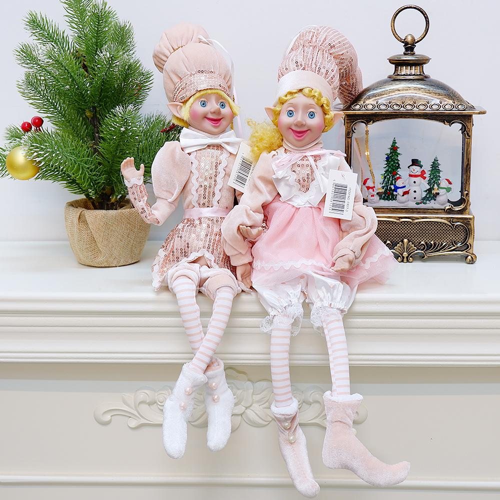 Nuovo Elfo di Natale Giocattoli di peluche Decorazioni per la casa Coppia Elfi Vacanze Bambole Giocattolo Regalo di Capodanno Decorazione della camera