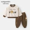 Panda Kids' Fleece Hoodie & Pants Set - Warm Winter Clothes for Boys & Girls