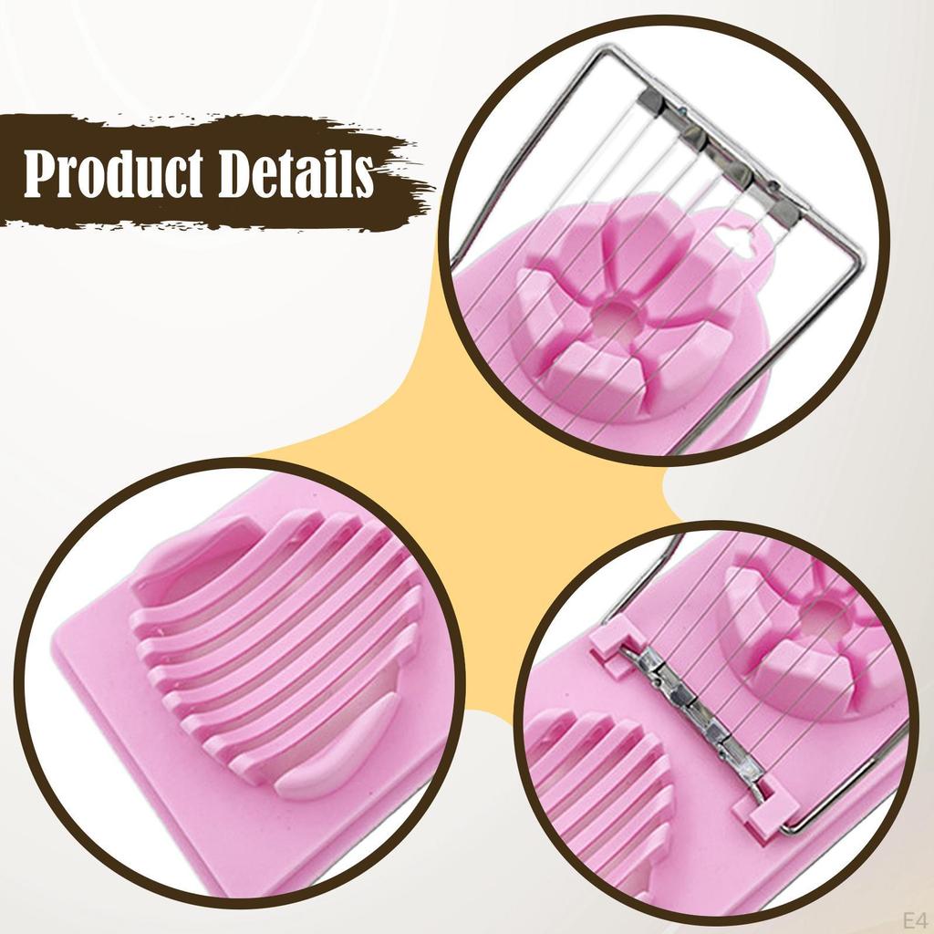 Egg Slicer Cutter Multifunctional 2 Slice Modes Easy Cleaning Strawberry for Hard Boiled
