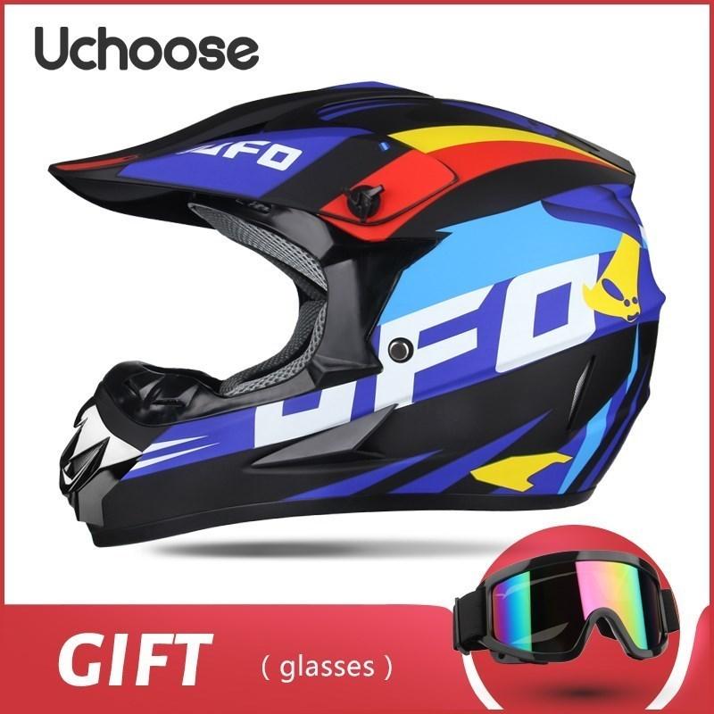 Free Gift Kids Protective Helmet Motocross Motorcycle Moto Bike Full Face Helmet Adult Women Racing Sports Off-road Scooter ATV
