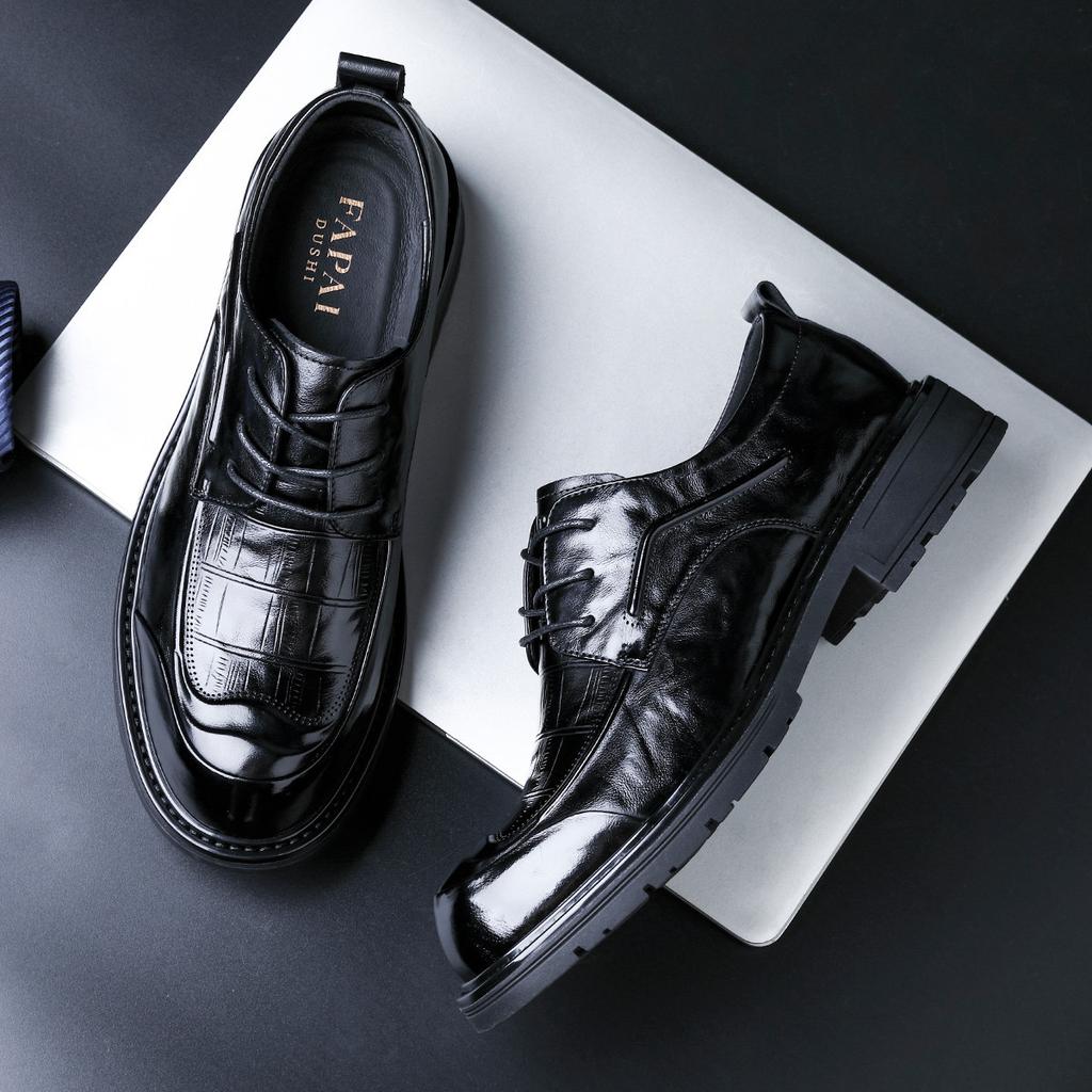 2025 Wenzhou leather shoes men's high-end leather men's shoes first layer cowhide business dress trend versatile leather shoes wear-resistant