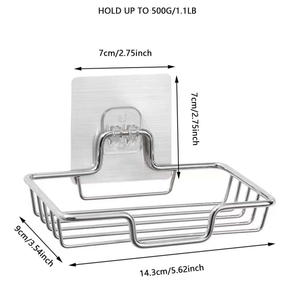 1PC Soap Rack Wall Mounted Holder Net Stainless Steel Sponge Dish Bathroom Kitchen Storage Accessories Shampoo Self Adhesive SW