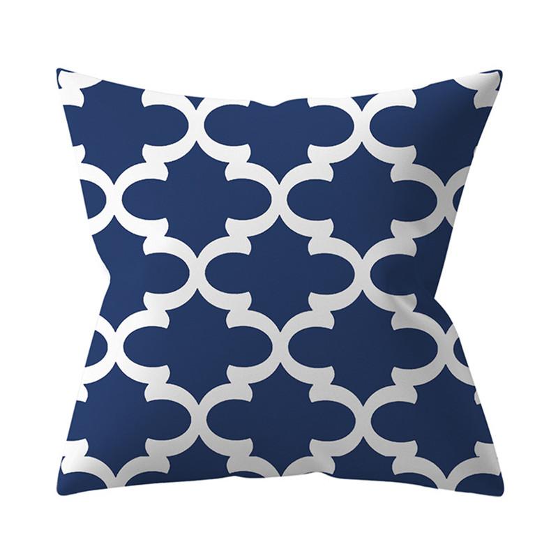 Navy Blue Mandala Nordic Geometric Pillowcase 45x45 Cushion Cover Decorative Pillow Sofa Cushion Home Decor Polyester