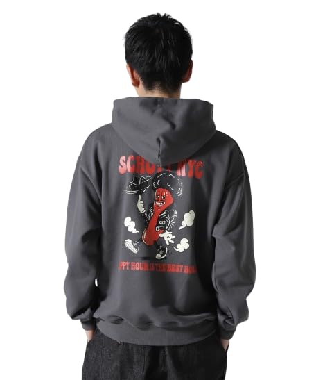 

Schott American Boy Hooded Sweatshirt, Men s, Size L, 410, Charcoal, 782-4231006