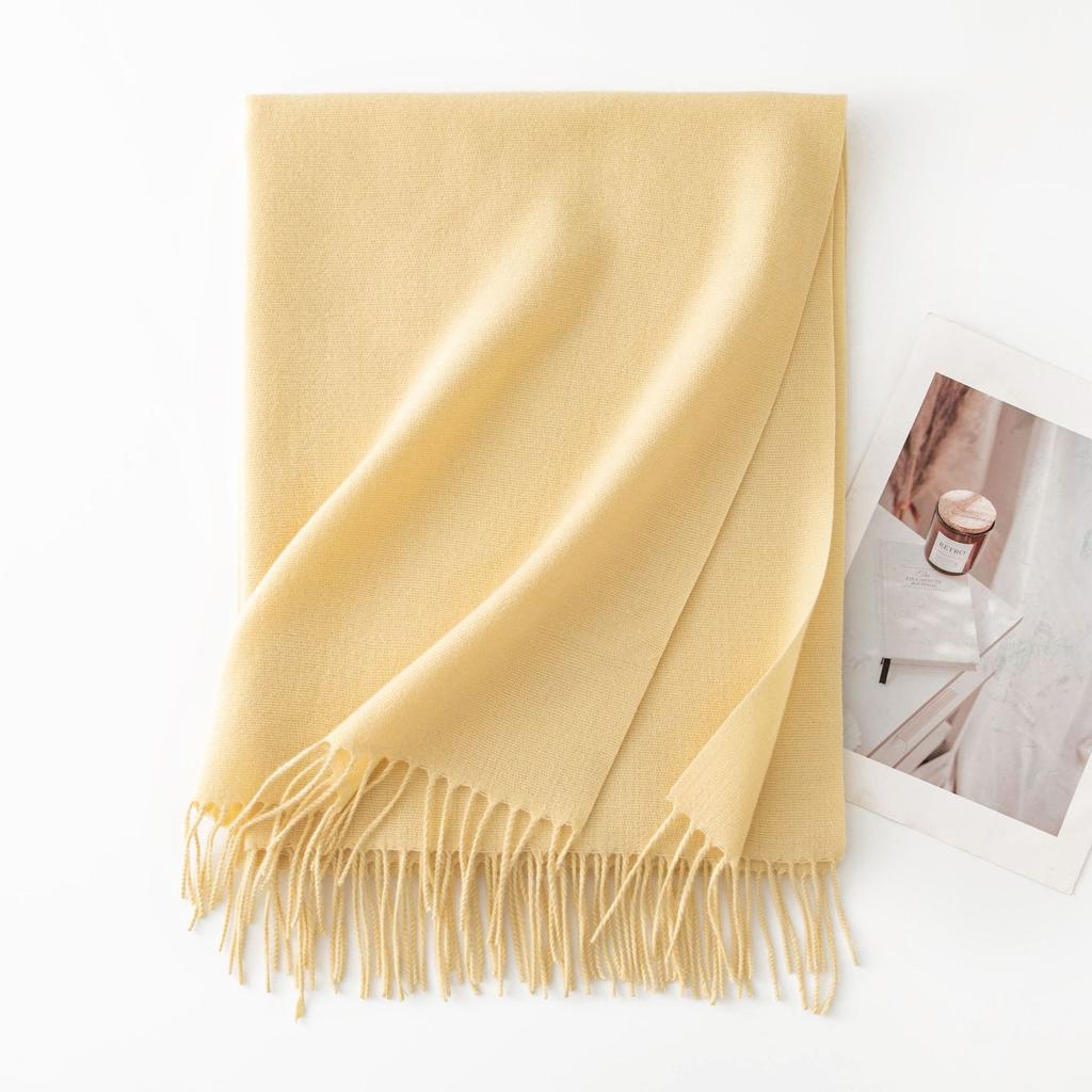 Ankela red scarf autumn and winter atmosphere women's versatile imitation cashmere scarf solid color warm scarf shawl