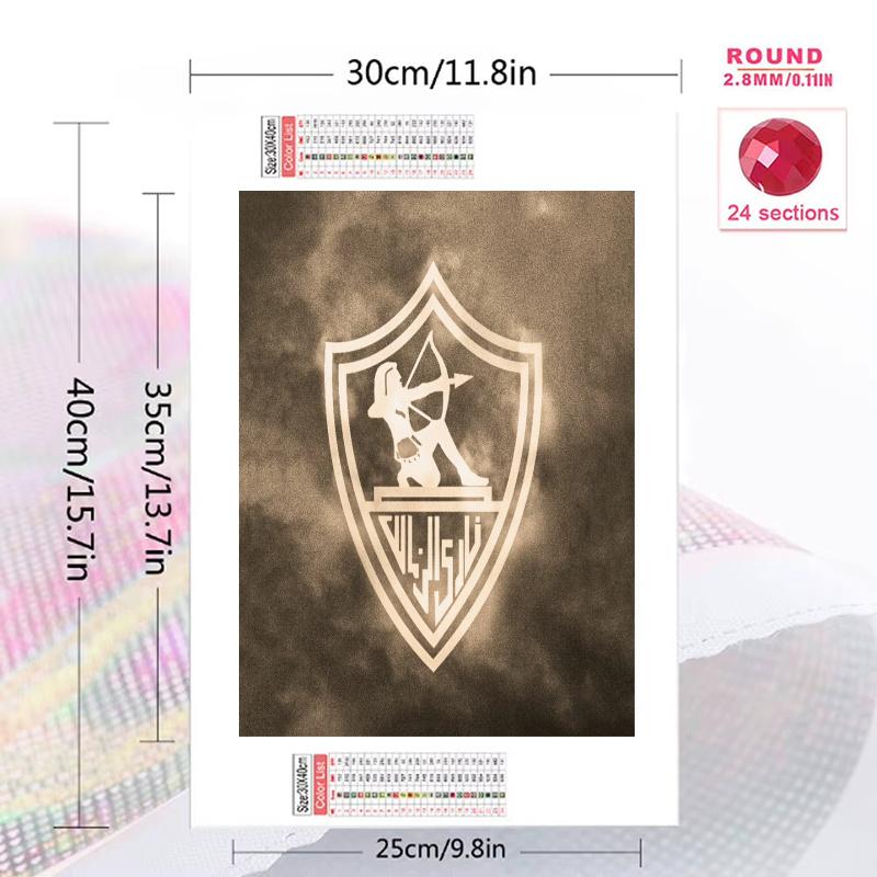 Zamalek SC Pattern 3pcs 100% Round Full Drill 5D DIY Diamond Painting Embroidery Cross Stitch Rhinestone Décor