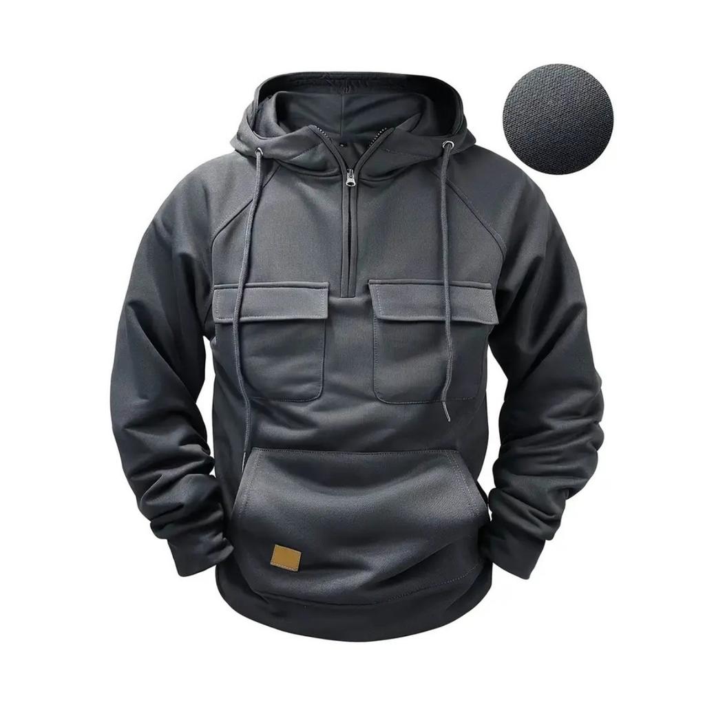 Herren Kapuzenpullover mit fester Farbe für Frühling und Herbst, Sport- und Arbeitskleidung für Jugendliche, Trendige Marken-Kapuzenjacke