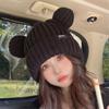 Unisex Winter Autumn Cute Cartoon Bear Ears Double Needle Craft Knitting Beanies Skull Hat Adult Child Outdoor Warm Cold Cap 206