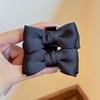 Women Hairpin Smooth Satin Bowknot Decor Anti-slip Teeth Hair Clip Side Bang Small Hair