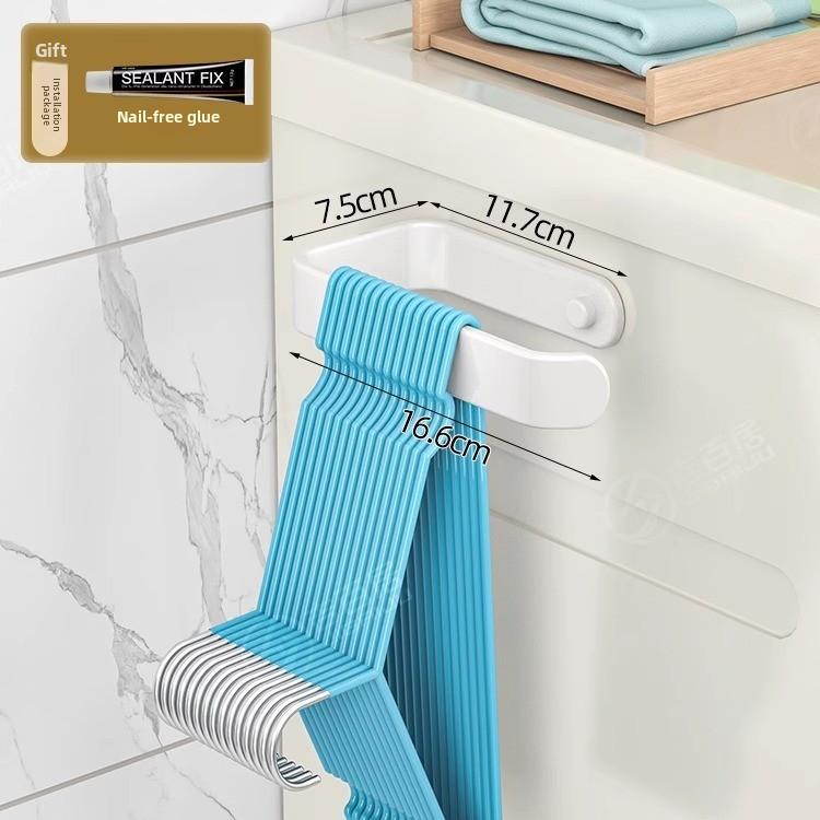 Bathroom Balcony Wall No-punch Hooks Wall-mounted Shelf