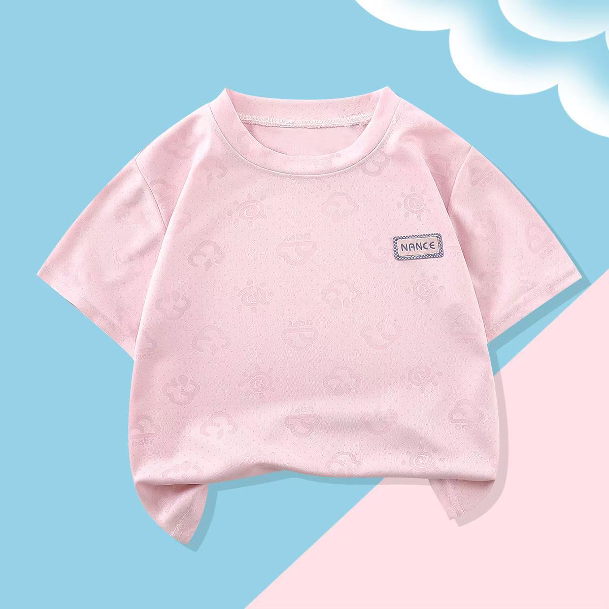 

Детская футболка с короткими рукавами, летняя, среднего и большого размера, новый детский топ, летняя, с короткими рукавами, тонкий, простой стиль 140