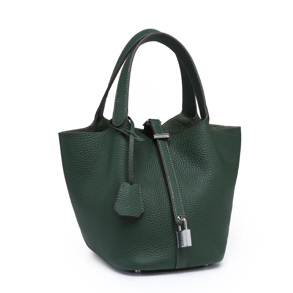 First Layer Cowhide Vegetable Basket Bucket Bag, Cross-border Fashion Large-capacity Tote Bag, Genuine Leather Women's Bag Factory Wholesale