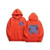 Unisex Hooded Sweatshirt With Rose Fork Print Loose Fit Winter Casual Sportswear