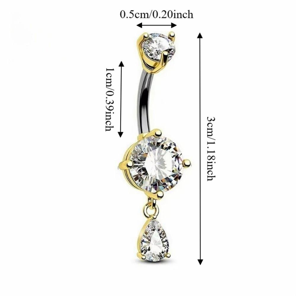 Teardrop Shape Navel Ring Crystal Belly Piercing Jewelry Fashion Belly Button Rings Daily