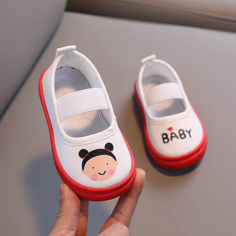 

Дитячі полотняні бахіли, дитяче взуття на одну ногу, версія для дівчаток, весняно-осінній новий дитячий садок 31 червоний