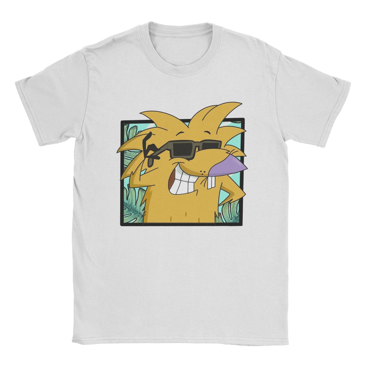 

Мужская футболка Angry Beavers Awesome 100% хлопок футболки с коротким рукавом футболки с круглым вырезом одежда больших размеров S белый