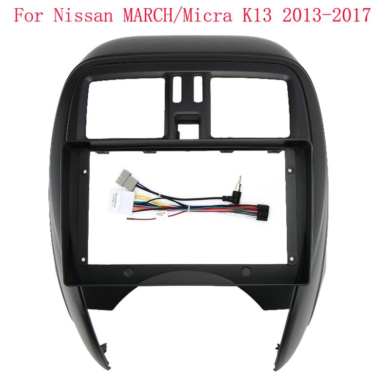 9 Inch For Nissan MARCH/Micra K13 2013-2017 Car Radio Android MP5 Player Casing Panel Frame 2 Din Head Unit Fascia Stereo Dash