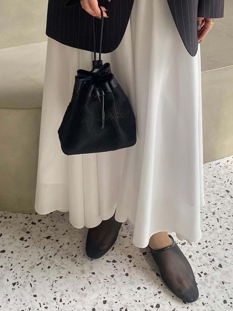 Mesh Drawstring Bag 09WGB251510 BLK [Mira Owen] Women's