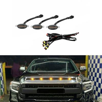 3 Stück Raptor Style Front LED Tagfahrleuchten für Kühlergrill mit bernsteinfarben getönten Linsen 12 LED für Ford F150