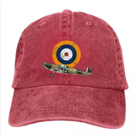 Popular washed old baseball cap World War II Spitfire fighter print sunshade cap sun cap