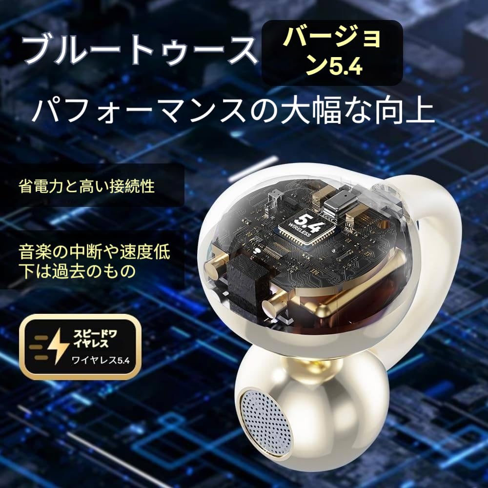 New Ear Clip Wireless Open Bluetooth Sound Low HD 50 Hours of IPX5 Lightweight Comfortable Automatic with Compatible with for and Work [2025 Model]