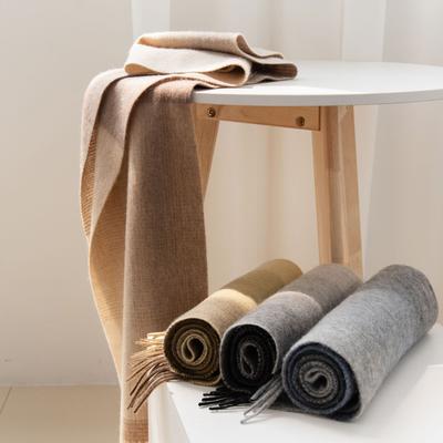 Wool Scarf, Large Shawl, High-quality Versatile Color-blocked Scarf, Women's Winter Maillard Scarf