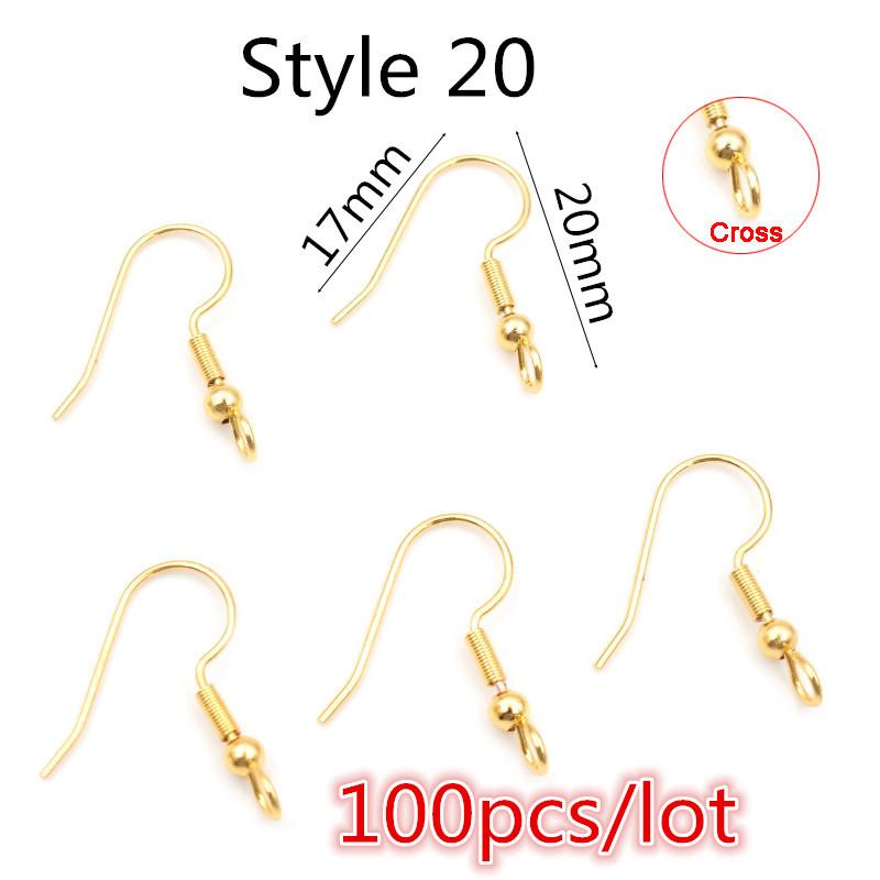  20x17mm Multi Styles Stainless steel DIY Earring Findings Clasps Hooks Jewelry Making Accessories Earwire