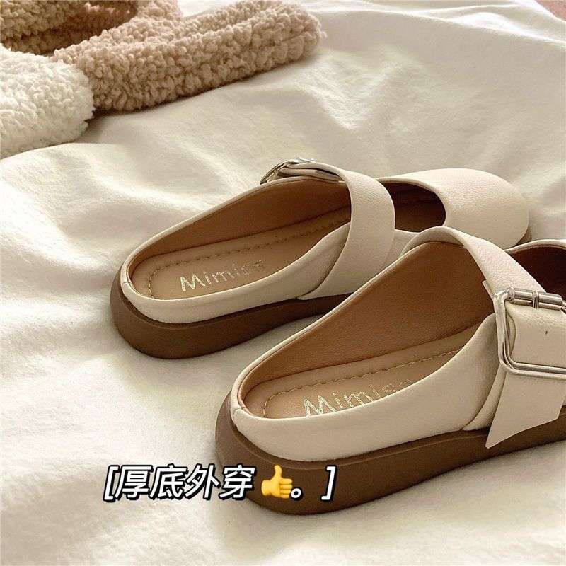 Lazy evening breeze~! Mary Jane sandals women's summer ins wear breathable bag head cool slippers