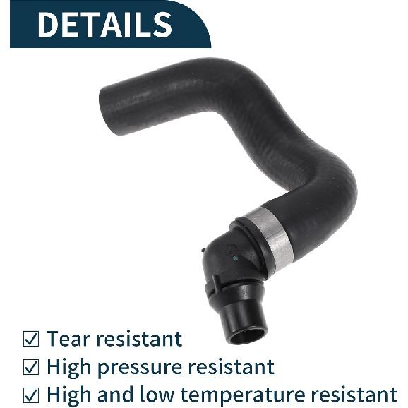 Radiator Coolant Hose for Mercedes-Benz S550 2007-2011 CL550 2007-2010 Good Sealing No.A2218302096 Engine Water Cooling Pipe Cooling Pipe Black 1 Pc