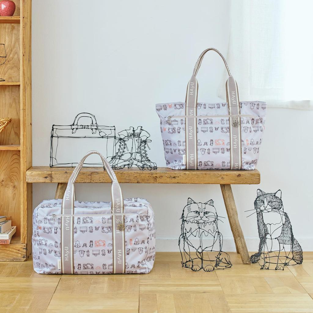 Tokyo Foldable Tote Bag HAyU Packable L Size Folding Bag 17862 Light Beige Pattern [Ace] Set-up