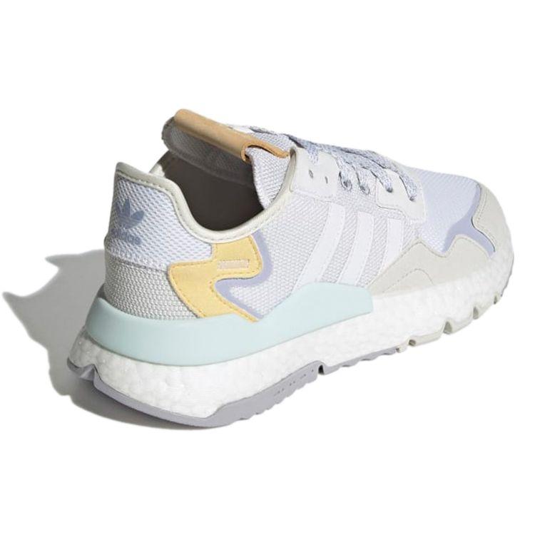 Adidas Originals Nite Jogger Retro Daily Wear Durable Non-Slip Low-Top Lifestyle Shoes Women Sneakers White Gray Purple H01728