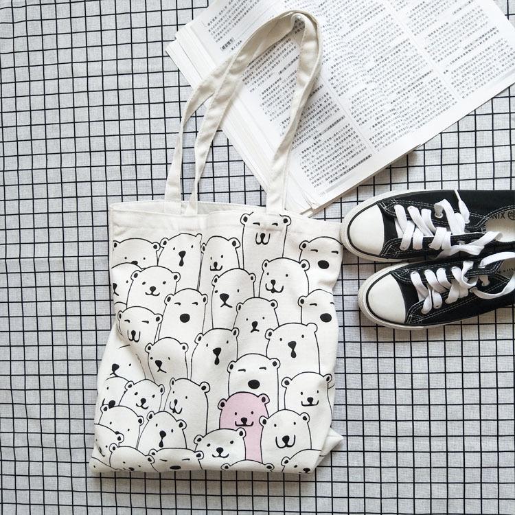 Korejská umělecká plátěná taška - Všestranná, svěží, velkokapacitní taška přes rameno pro studenty