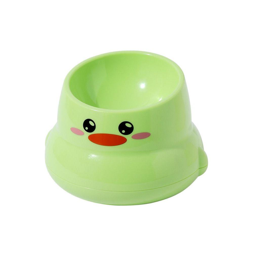 

Cartoon Cat Tilted Bowl Chicken Shaped Cat Feeding Dish Elevated Cat Food Bowl For Cats Dogs зелений