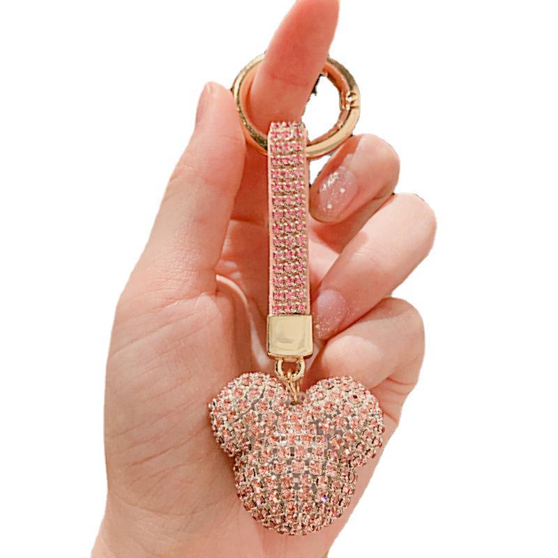 Korean Crystal Mickey Keychain Car Charm Pendant