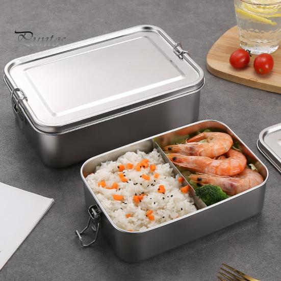 Lancheira de aço inoxidável à prova de vazamento Bento Box para crianças Adultos Recipientes de comida para sanduíches Frutas Lanches