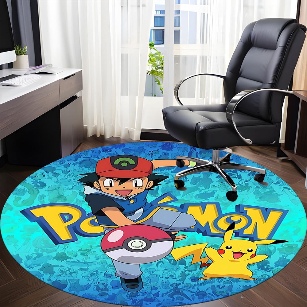 1pc Pokemon Office Round Area Rug, Under Office Chairs Bedroom Living Room Home Decor, Room Decoa1016289