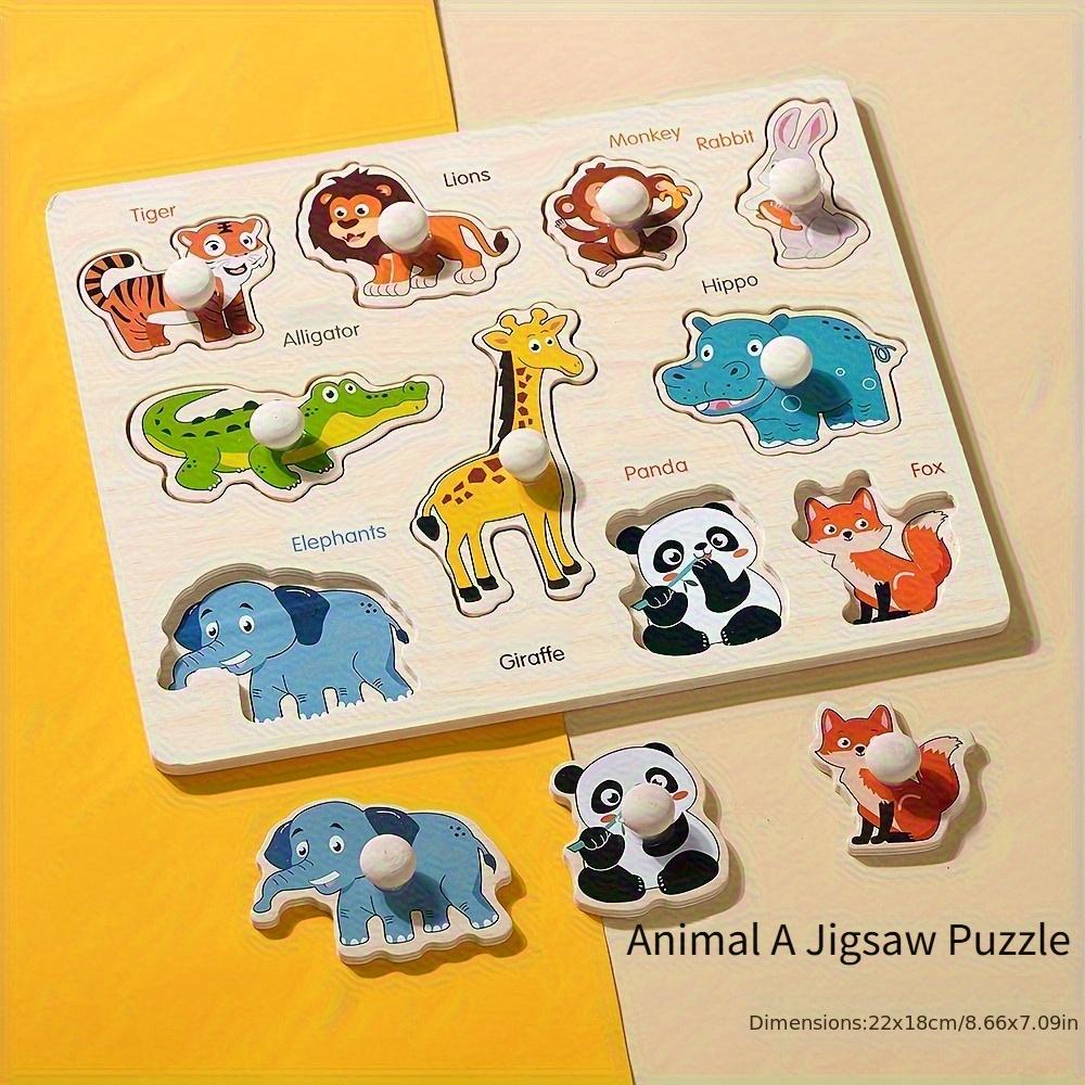 Montessori Früherziehung Geometrie Anfänger Puzzlebrett, handgehaltenes festes Brett Puzzleentwicklung, Puzzlebaustein Formerkennung