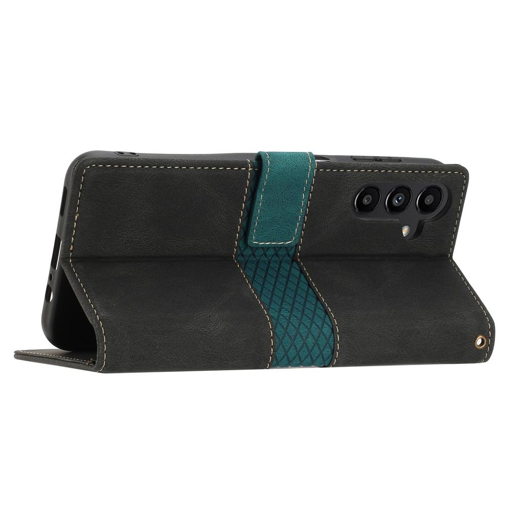 For Samsung Galaxy A35 5G Leather Case Grid Splicing Stand Wallet Phone Cover