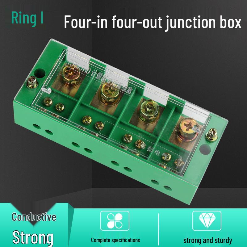 FJ6/JHD-4/16 High-Power Wire Connector: 4-in-16-Out Junction Box, 380V Three-Phase Power Splitter