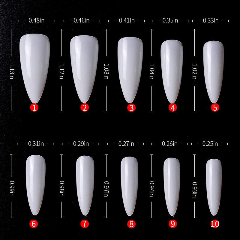 Cross-Border Transparent Ballet Long Almond Nail Stickers Transparent 500pcs/bag