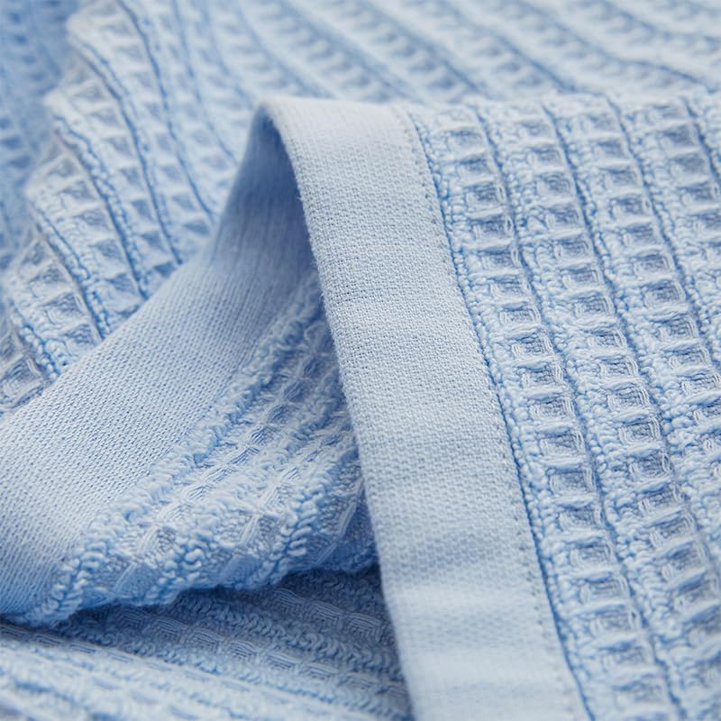 songlibin Waffle Towel Skin Summer Air Conditioning Knee Light Blue Blanket, Semi-Double, Blanket, Large, Summer, 100% Cotton, Washable, Blanket,
