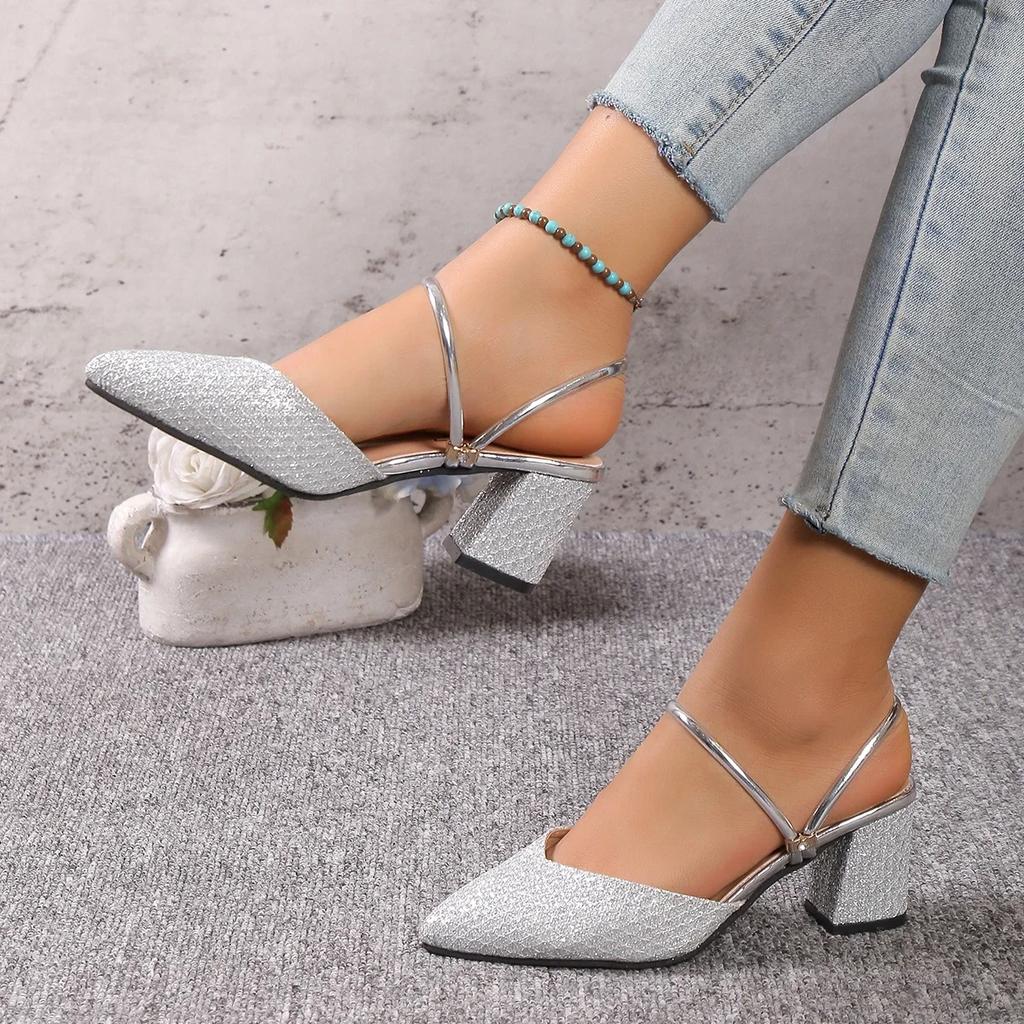 Fashion Sandals for Woman Summer Fashion High Heels Shallow Women Casual Pointed Toe Pumps Shoes for Women Wedding Party Heeled Sandal