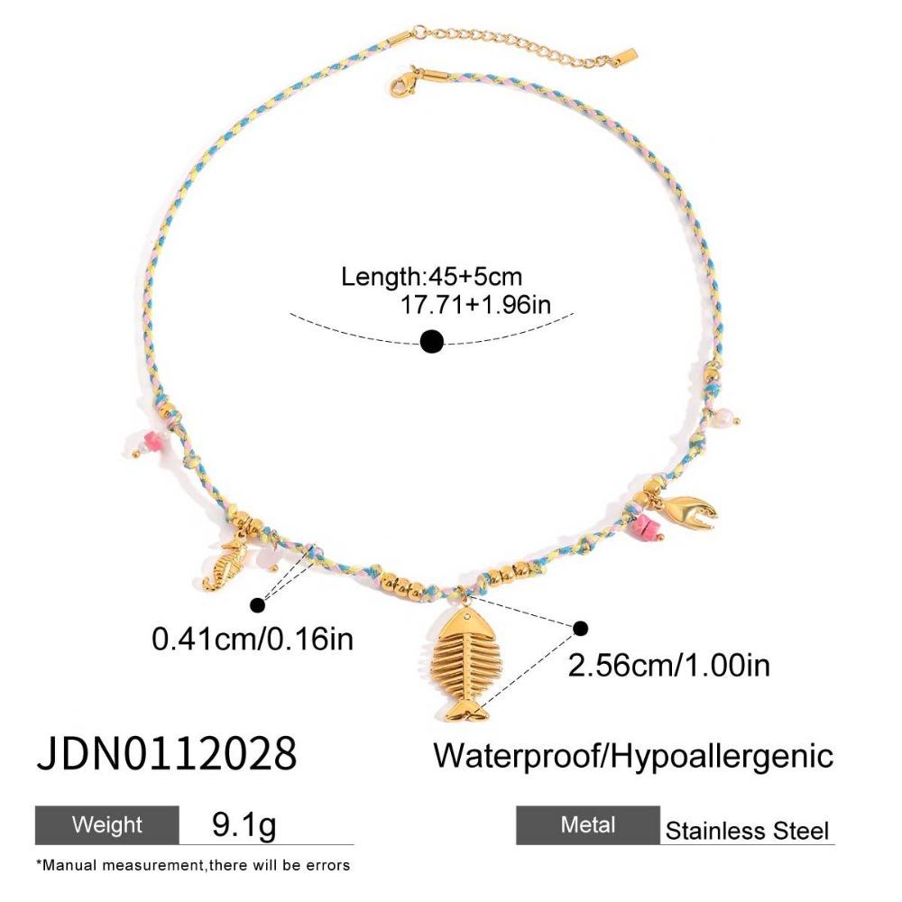 Fashion Bohemian Shell Pendant Necklace Charm Ocean Theme Chain Necklace Jewelry Charm Chain Vacation Accessory
