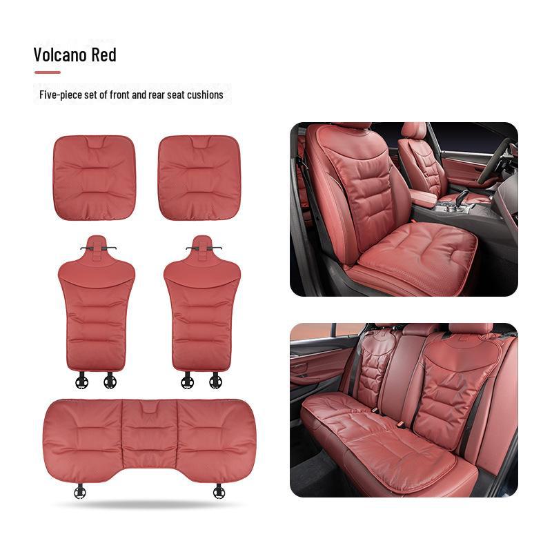 Universal Ventilated Nappa Leather Car Seat Cushions - Four Seasons, Breathable, High-Grade, Perforated Design for All Models.