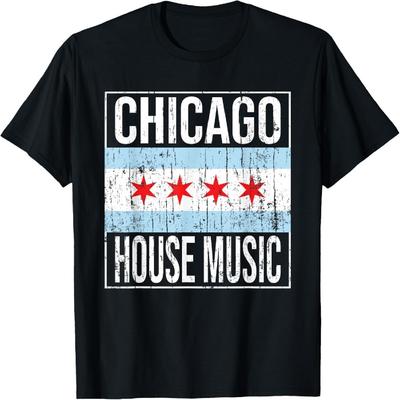 Chicago House Music - Stylish Flag Vintage Dance Music DJ T-Shirt