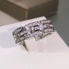 sterling copper exquisite AAAA+ white zircon multi-layer ring ladies party cocktail party men and women jewelry gifts
